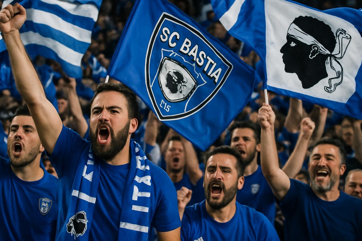 Người hâm mộ Bastia cổ vũ nhiệt tình tại sân Armand Cesari Corsica