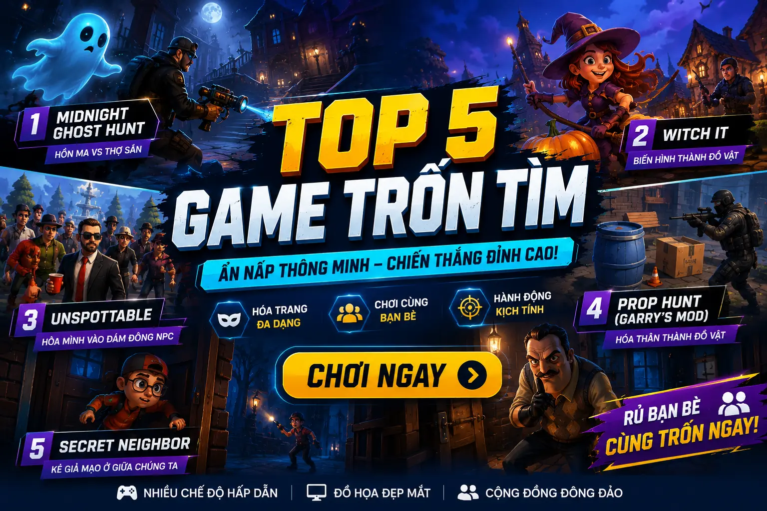 Top 5 Game Trốn Tìm Đáng Chơi Với Lối Chơi Ẩn Nấp Cực Hấp Dẫn