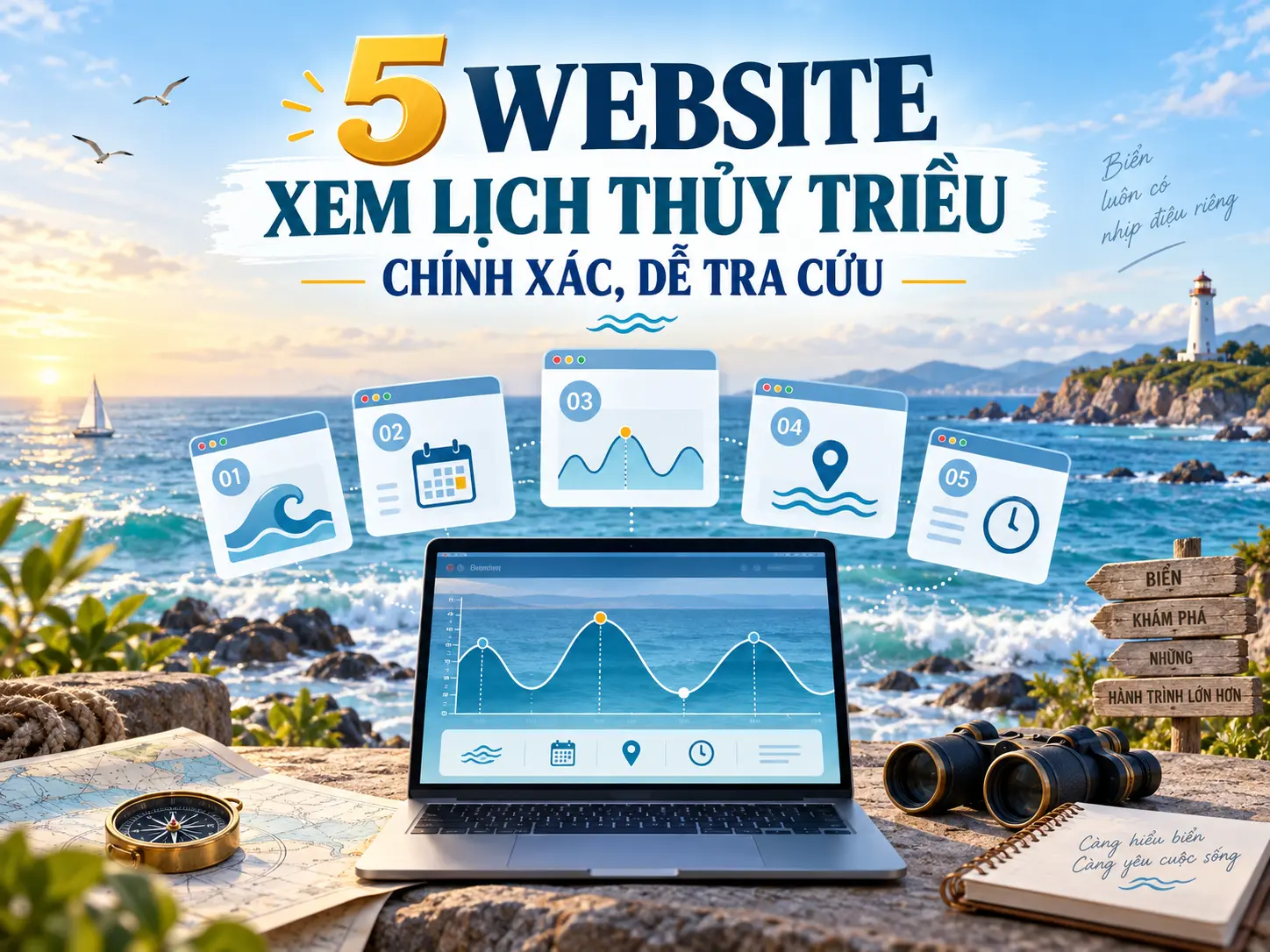 5 website xem lịch thủy triều chính xác, dễ tra cứu