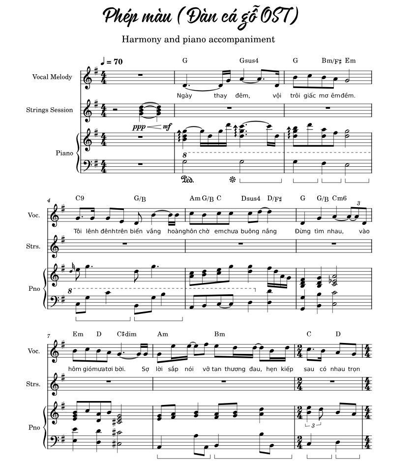 Hợp âm guitar bài Phép Màu của Đàn Cá Gỗ – vòng G D Em Bm C dễ chơi, dễ cảm